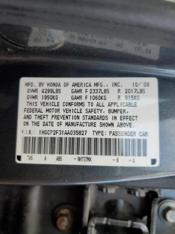 Photo 12 VIN: 1HGCP2F31AA035827 - HONDA ACCORD LX 