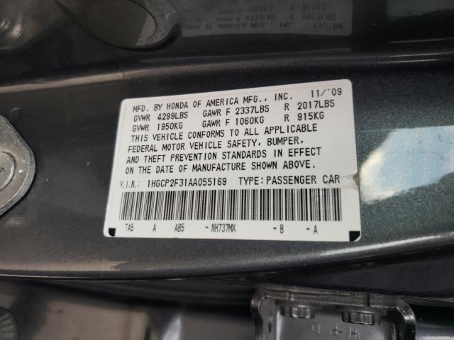 Photo 9 VIN: 1HGCP2F31AA055169 - HONDA ACCORD LX 