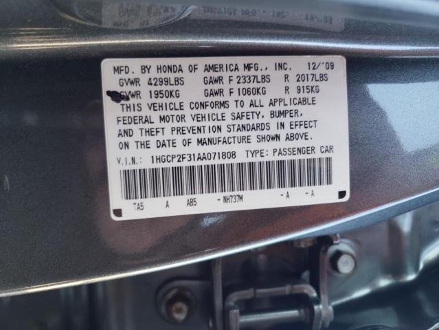 Photo 12 VIN: 1HGCP2F31AA071808 - HONDA ACCORD 