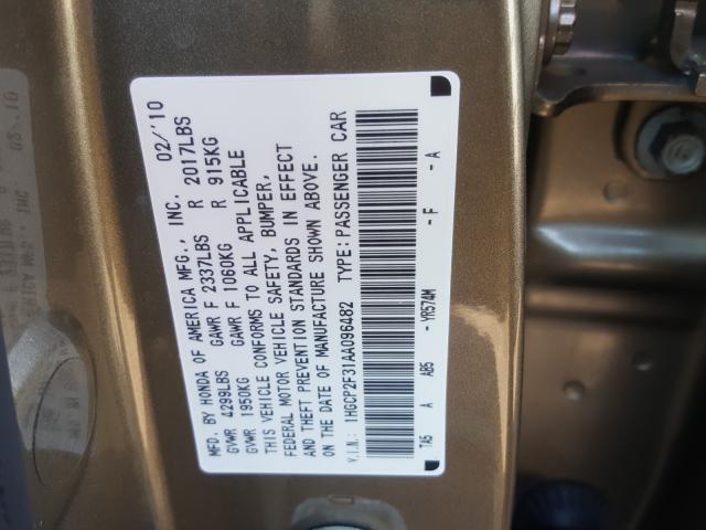 Photo 9 VIN: 1HGCP2F31AA096482 - HONDA ACCORD LX 