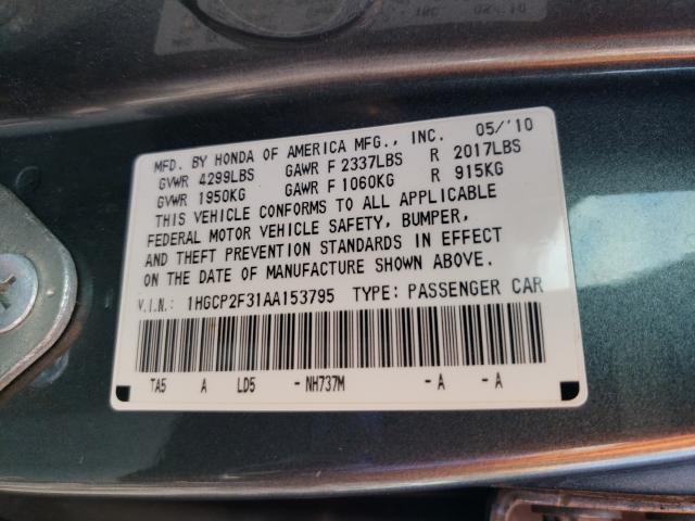 Photo 9 VIN: 1HGCP2F31AA153795 - HONDA ACCORD 