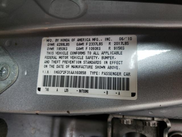 Photo 9 VIN: 1HGCP2F31AA160858 - HONDA ACCORD 