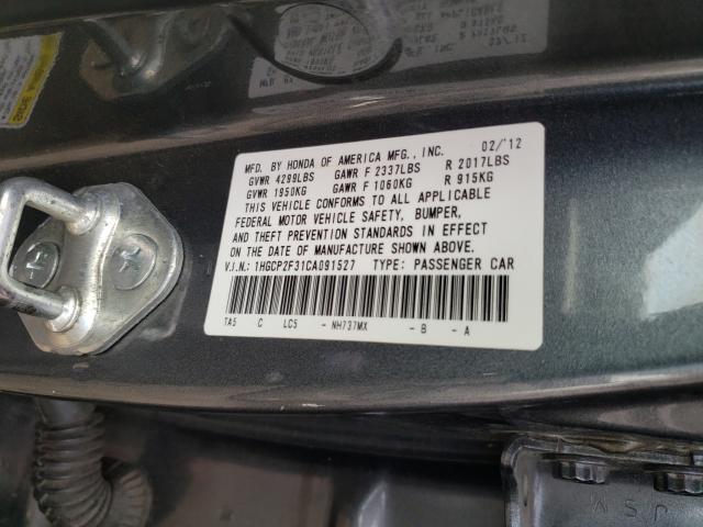 Photo 9 VIN: 1HGCP2F31CA091527 - HONDA ACCORD LX 