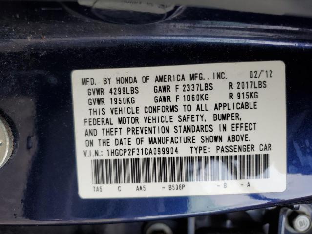 Photo 11 VIN: 1HGCP2F31CA099904 - HONDA ACCORD LX 