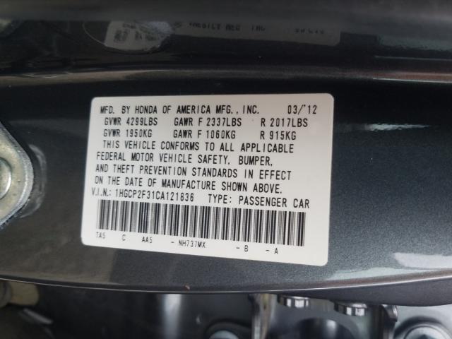 Photo 9 VIN: 1HGCP2F31CA121836 - HONDA ACCORD LX 