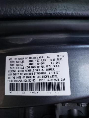 Photo 9 VIN: 1HGCP2F31CA242043 - HONDA ACCORD LX 