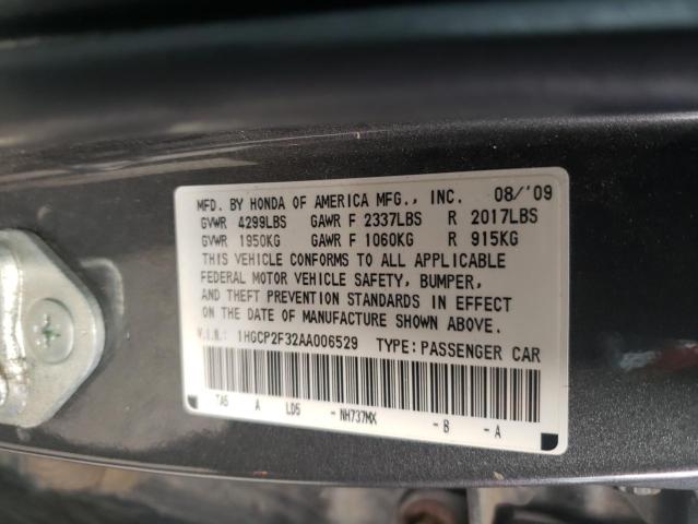 Photo 9 VIN: 1HGCP2F32AA006529 - HONDA ACCORD LX 