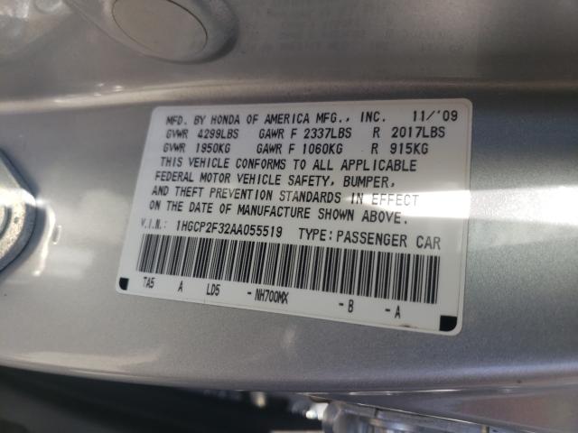 Photo 9 VIN: 1HGCP2F32AA055519 - HONDA ACCORD LX 