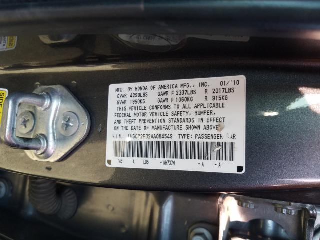 Photo 9 VIN: 1HGCP2F32AA084549 - HONDA ACCORD LX 