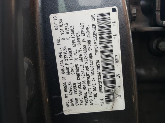 Photo 9 VIN: 1HGCP2F32AA128534 - HONDA ACCORD LX 