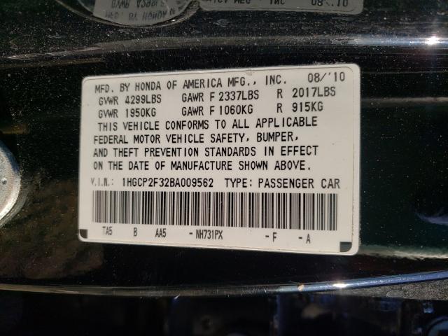 Photo 9 VIN: 1HGCP2F32BA009562 - HONDA ACCORD LX 