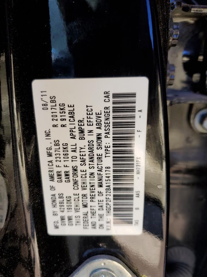 Photo 11 VIN: 1HGCP2F32BA154178 - HONDA ACCORD 