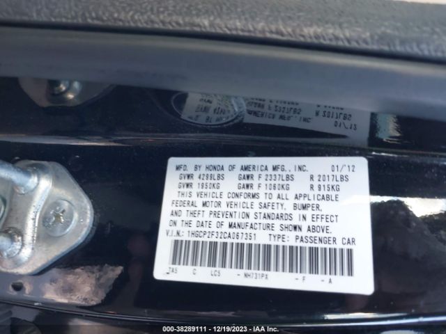 Photo 8 VIN: 1HGCP2F32CA067351 - HONDA ACCORD 