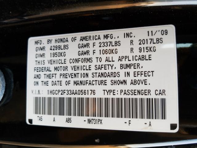 Photo 9 VIN: 1HGCP2F33AA056176 - HONDA ACCORD LX 