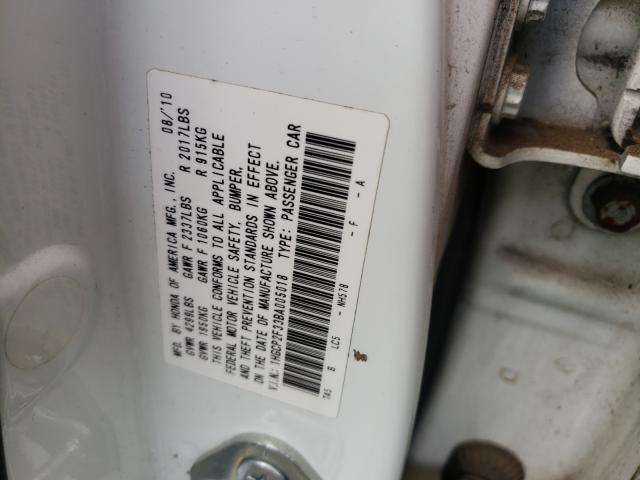 Photo 9 VIN: 1HGCP2F33BA005018 - HONDA ACCORD LX 