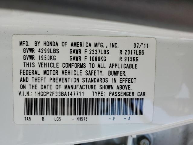 Photo 11 VIN: 1HGCP2F33BA147711 - HONDA ACCORD 