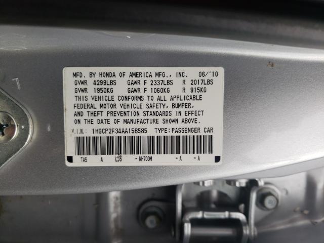 Photo 9 VIN: 1HGCP2F34AA158585 - HONDA ACCORD LX 