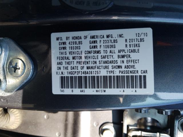 Photo 9 VIN: 1HGCP2F34BA061257 - HONDA ACCORD LX 