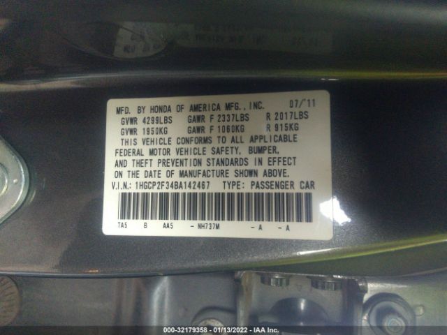 Photo 8 VIN: 1HGCP2F34BA142467 - HONDA ACCORD SDN 