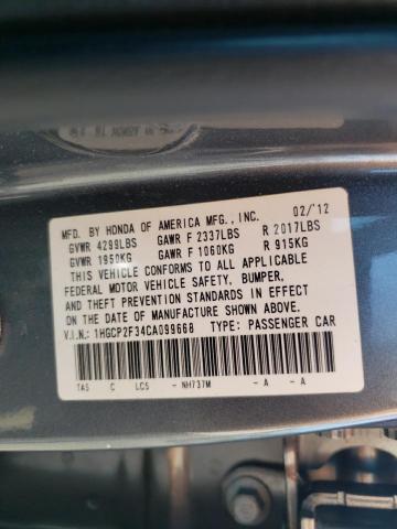 Photo 9 VIN: 1HGCP2F34CA099668 - HONDA ACCORD LX 