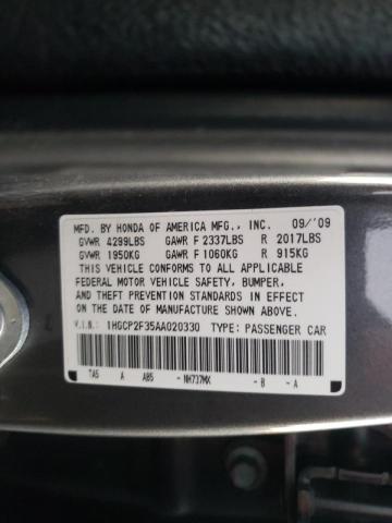 Photo 9 VIN: 1HGCP2F35AA020330 - HONDA ACCORD LX 