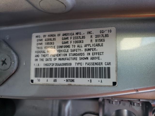 Photo 9 VIN: 1HGCP2F35AA098509 - HONDA ACCORD LX 