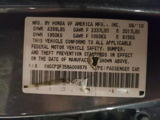 Photo 11 VIN: 1HGCP2F35BA006879 - HONDA ACCORD LX 