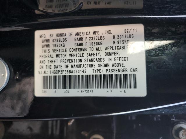 Photo 11 VIN: 1HGCP2F35BA093148 - HONDA ACCORD LX 