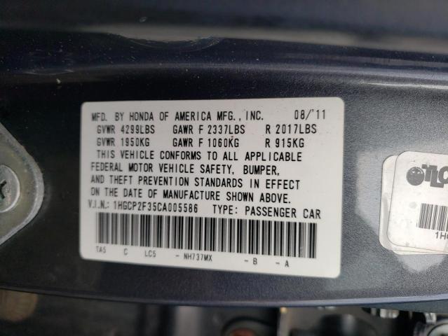 Photo 11 VIN: 1HGCP2F35CA005586 - HONDA ACCORD LX 