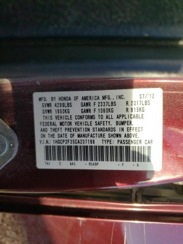 Photo 11 VIN: 1HGCP2F35CA207196 - HONDA ACCORD LX 