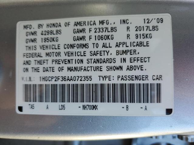 Photo 12 VIN: 1HGCP2F36AA072355 - HONDA ACCORD LX 