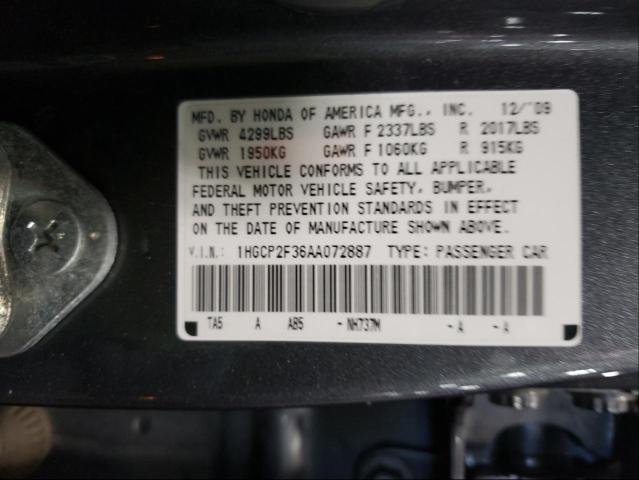 Photo 9 VIN: 1HGCP2F36AA072887 - HONDA ACCORD LX 