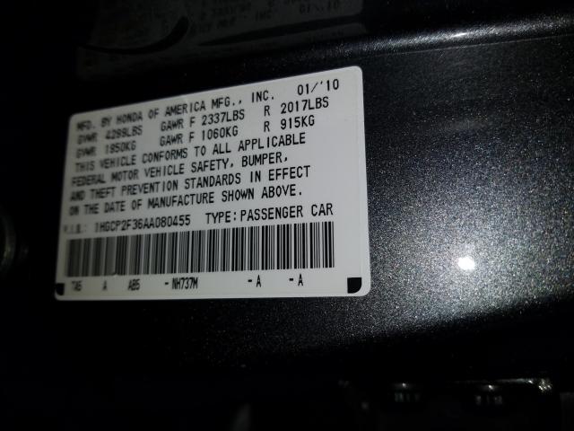 Photo 9 VIN: 1HGCP2F36AA080455 - HONDA ACCORD LX 