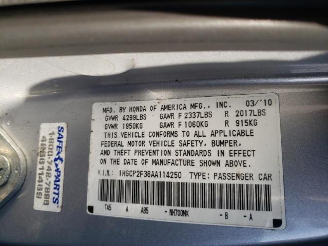 Photo 9 VIN: 1HGCP2F36AA114250 - HONDA ACCORD LX 