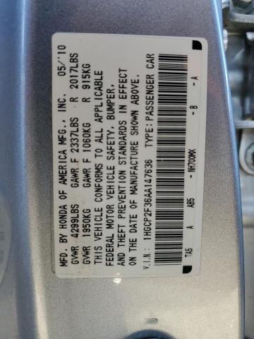 Photo 11 VIN: 1HGCP2F36AA147636 - HONDA ACCORD 