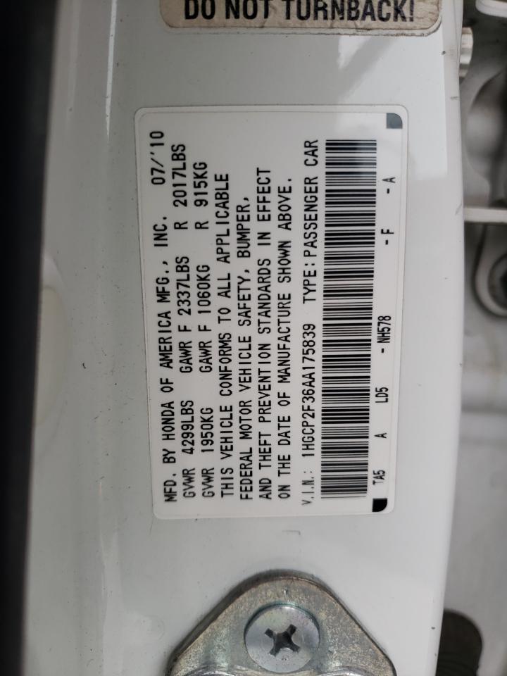 Photo 12 VIN: 1HGCP2F36AA175839 - HONDA ACCORD 