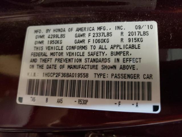 Photo 11 VIN: 1HGCP2F36BA019558 - HONDA ACCORD LX 