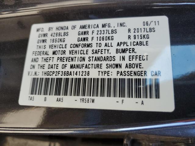 Photo 12 VIN: 1HGCP2F36BA141238 - HONDA ACCORD LX 