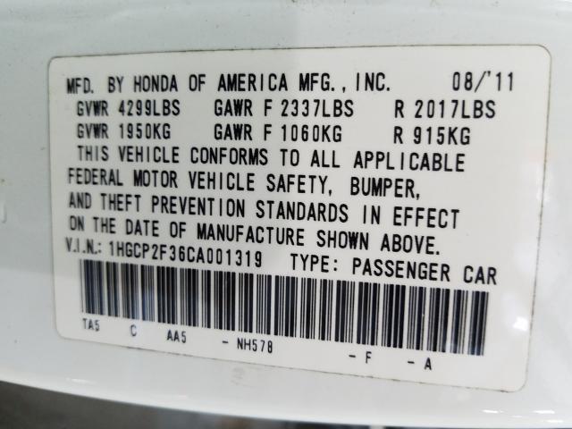 Photo 9 VIN: 1HGCP2F36CA001319 - HONDA ACCORD LX 