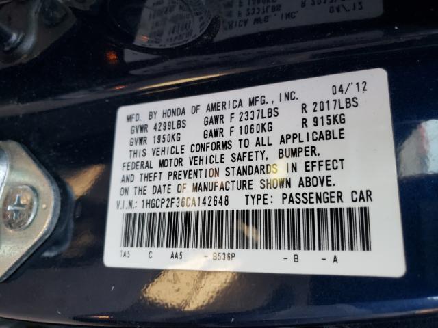 Photo 9 VIN: 1HGCP2F36CA142648 - HONDA ACCORD LX 