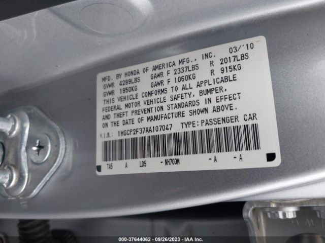 Photo 8 VIN: 1HGCP2F37AA107047 - HONDA ACCORD 