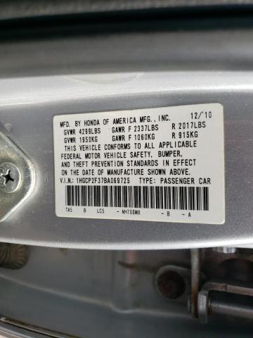 Photo 11 VIN: 1HGCP2F37BA069725 - HONDA ACCORD LX 