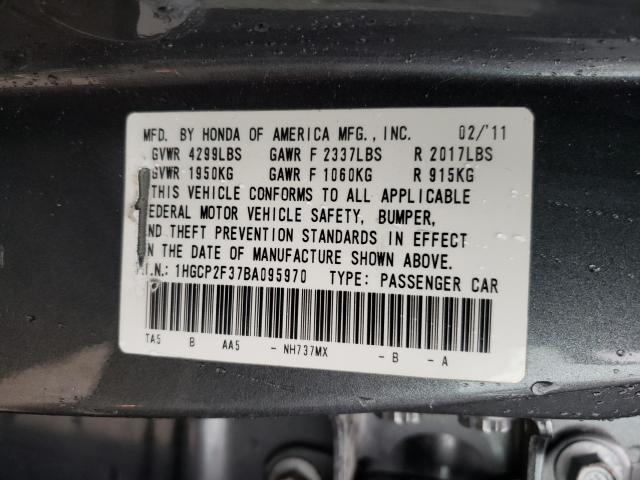 Photo 9 VIN: 1HGCP2F37BA095970 - HONDA ACCORD LX 