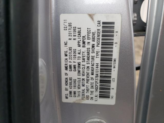 Photo 9 VIN: 1HGCP2F37BA101444 - HONDA ACCORD LX 