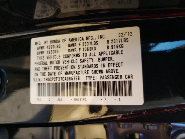 Photo 9 VIN: 1HGCP2F37CA095789 - HONDA ACCORD LX 