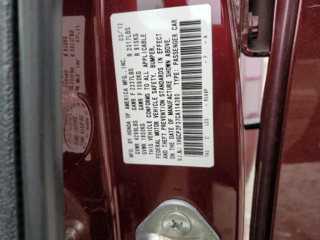 Photo 12 VIN: 1HGCP2F37CA114390 - HONDA ACCORD LX 