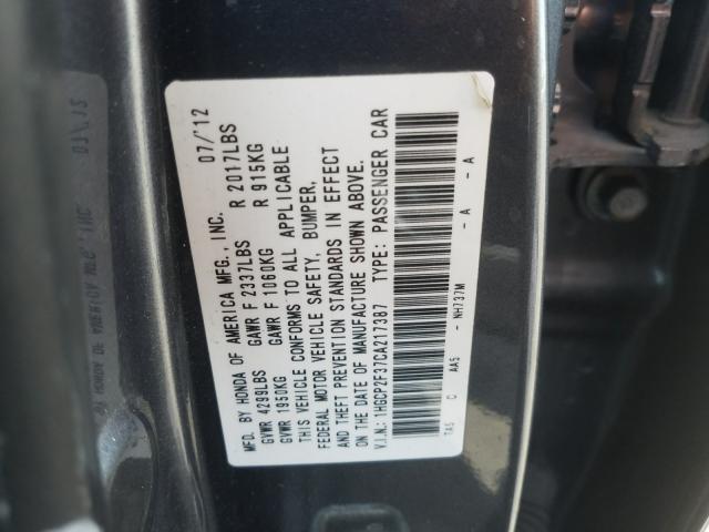 Photo 9 VIN: 1HGCP2F37CA217387 - HONDA ACCORD LX 