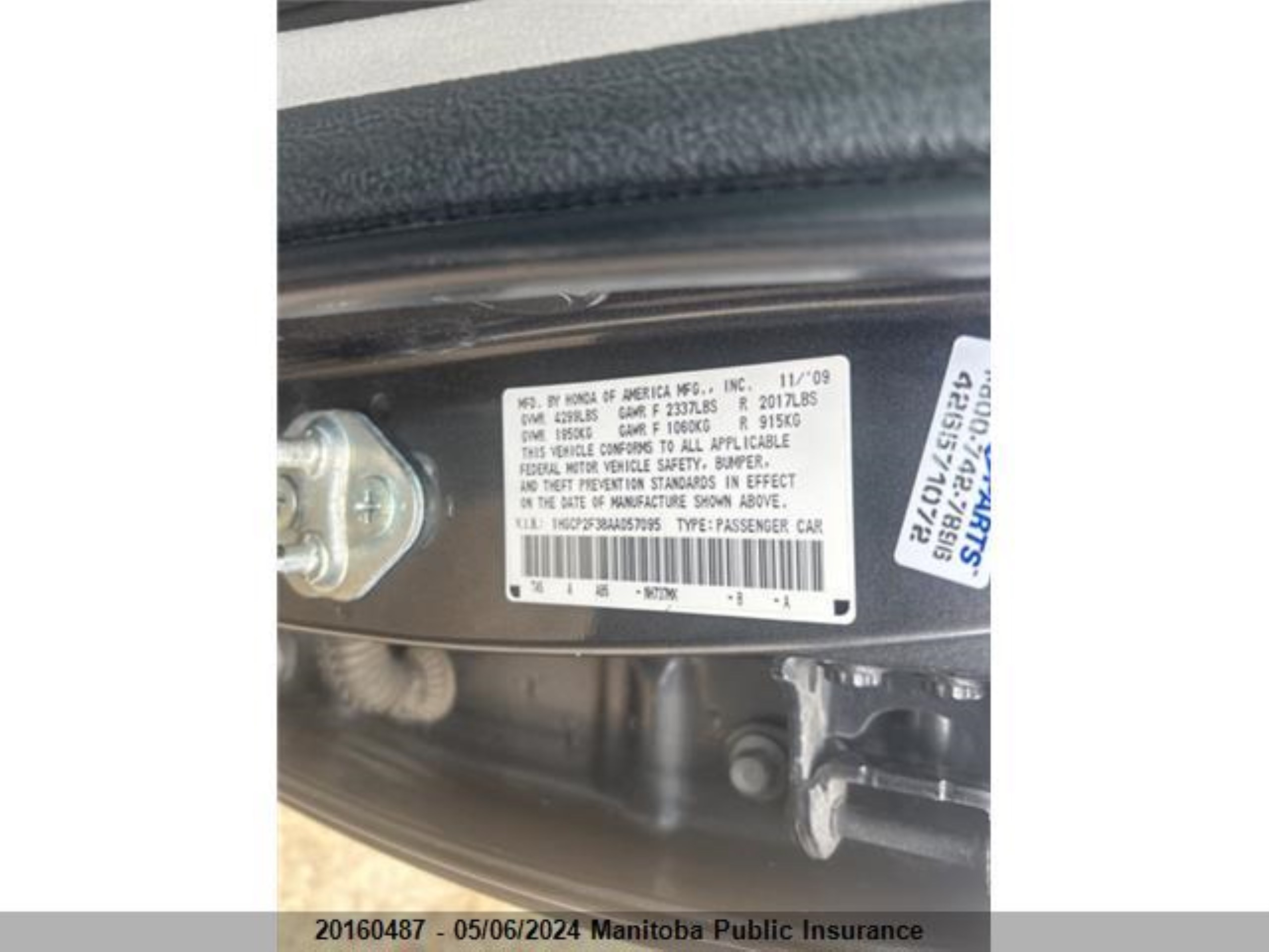 Photo 8 VIN: 1HGCP2F38AA057095 - HONDA ACCORD 