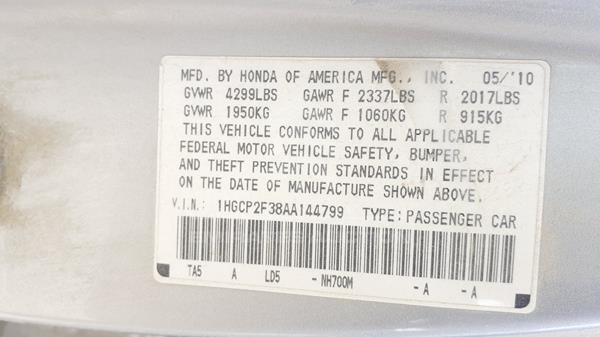 Photo 2 VIN: 1HGCP2F38AA144799 - HONDA ACCORD 