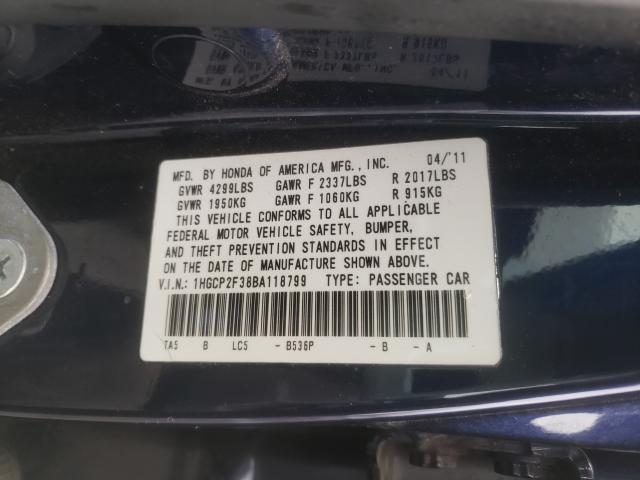 Photo 9 VIN: 1HGCP2F38BA118799 - HONDA ACCORD 